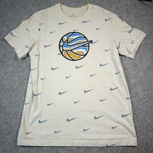 Nike Tee Men's Medium All Over Swoosh Basketball Graphic T Shirt